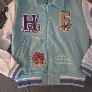 Homme Femme Varsity Jacket Kentucky Derby Size Small
